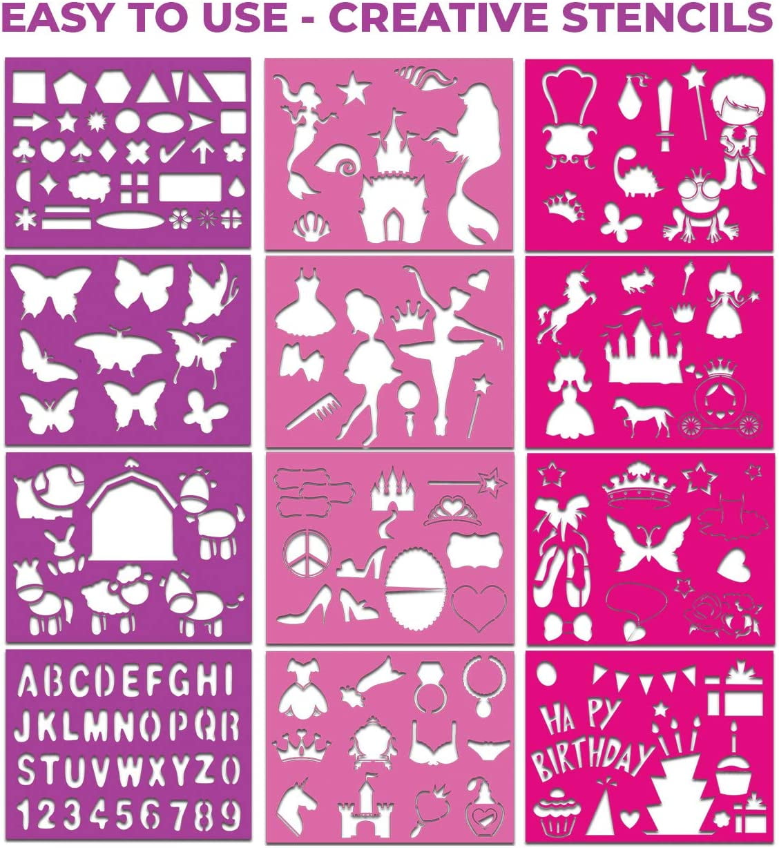 Toysical Drawing Stencils Set for Kids with Sticker Sheets Toysical