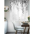 thumbnail image 5 of Sheer Curtains 63 Inches Long, Grey Eucalyptus Light Filtering Window Curtains for Living Room/Bedroom, Weeping Botanical Leaf Watercolor Rod Pocket Voile Sheer Curtain Drapes, 52"W x 63"L, 2 Panels, 5 of 8