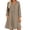 Coffee, variant on Lmueinov Summer Dresses for Women Flowy Casual Cotton Linen A-Line Midi Dress with Pockets Fall Vacation Button Front Long Sleeve Tunic Shirt Dress