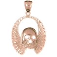 thumbnail image 1 of 14K Rose Gold Skull With Wings Pendant - 37 mm, 1 of 3