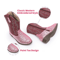 thumbnail image 2 of Blikcon Kids Cowboy Boots Girls Mid Calf Sparkly Glitter Western Cowgirl Boots Side Zipper (Toddler/Little Kid/Big Kid), 2 of 8