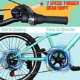 thumbnail image 6 of Ambifirner 20" Mountain Bike, 7-Speed Dual Suspension, Sturdy Steel Frame Disc Brake, Excellent Twist Shifting for Trail Green, 6 of 9