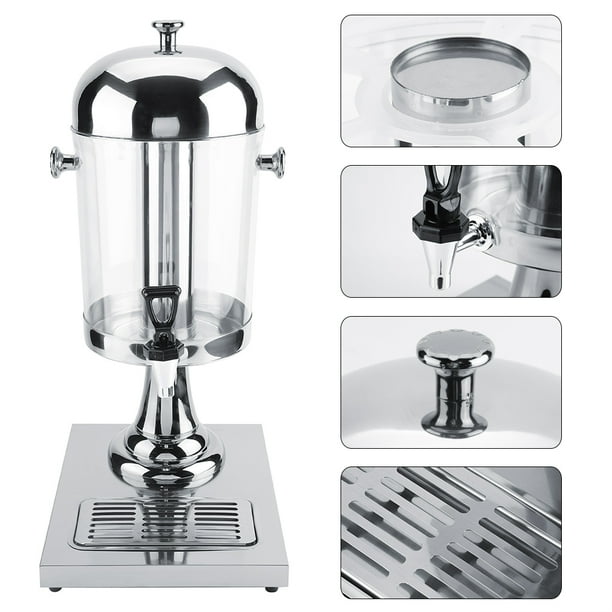Dispensador de bebidas ANGGREK Acero inoxidable con contenedor de hielo y grifo