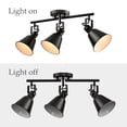thumbnail image 4 of 3-Light Semi-Flush Mount Ceiling Track Lighting Adjustable Round Spotlight in Matte Black, 4 of 9