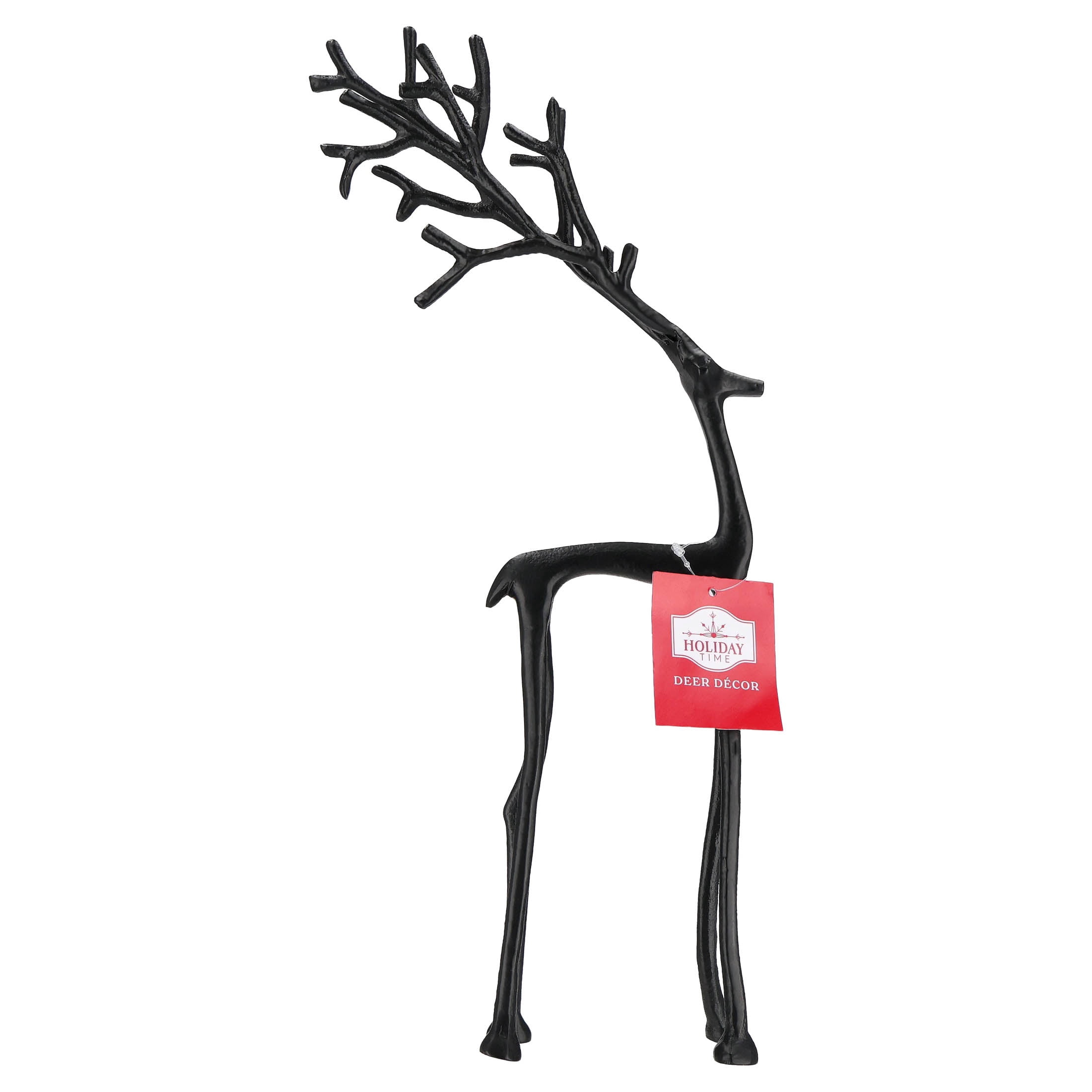 Large Metal Standing Deer Christmas Decoration, Black, 15.8", by Holiday Time