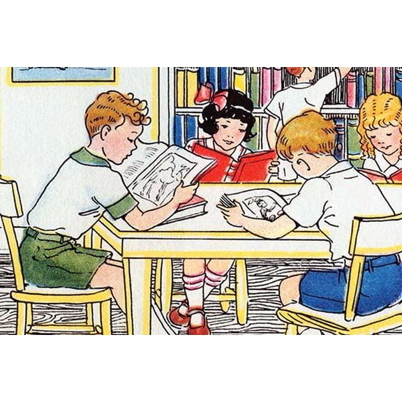 Library Time-Fine Art Canvas Print (20" x 30")
