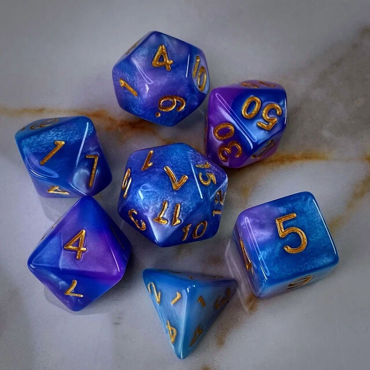 PRIME- Sage'S Stones - Purp/Blue Acrylic Polyhedral Dice Set Rpg Dnd Dungeons Dragons