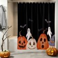 thumbnail image 2 of Shower Curtains for Bathroom-72"x72",Pumpkin Ghost Halloween Waterproof Bath Curtain Grommet Shower Curtain Set with Hooks, 2 of 9