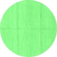 thumbnail image 1 of Ahgly Company Indoor Round Solid Emerald Green Modern Area Rugs, 5' Round, 1 of 4