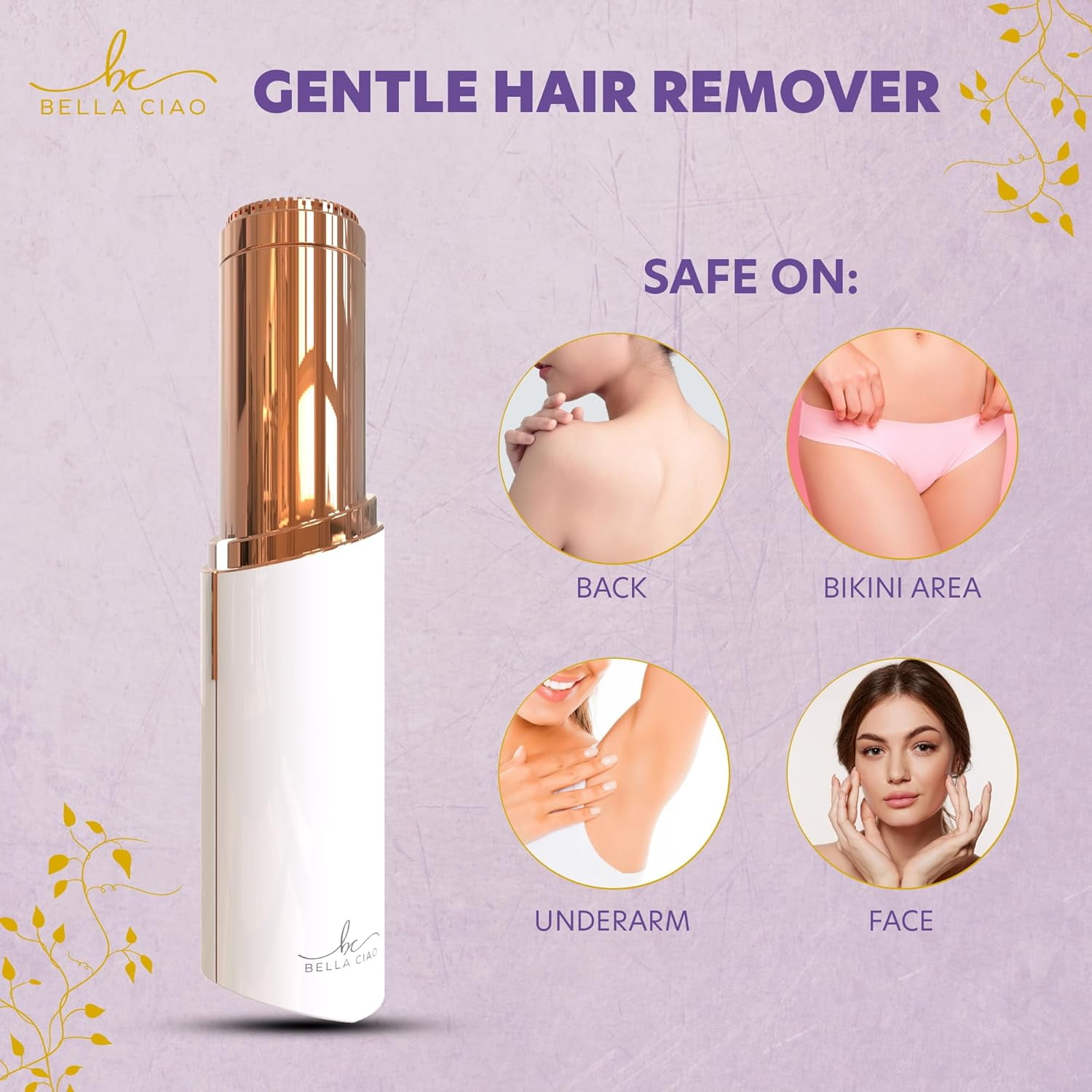 Facial Hair Removal for Women Device, White | Precise, Gentle Beauty & Personal Care Products for Ladies | Flawless Touch Facial Hair Remover for Women w/LED Light | Face Razors