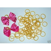 JJ Couture Pack of 500 Dog Hair Bow Rubber Bands 1/2 Inch Highly Elastic and Heat stablized for Making Double Looped Bows