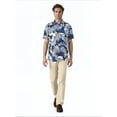 thumbnail image 2 of Cafe Luna Men's and Big Men's Printed Leaves Short Sleeve Woven Shirt with Texture, Size S-4XL, 2 of 7