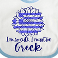 thumbnail image 4 of Inktastic I'm So Cute, I Must Be Greek Sunflower Boys or Girls Baby Bib, 4 of 4