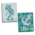 thumbnail image 2 of Gango Home Decor Coastal Anchor & Jellyfish Wall Art; Two Blue 12x16in Hand-Stretched Canvases, 2 of 6
