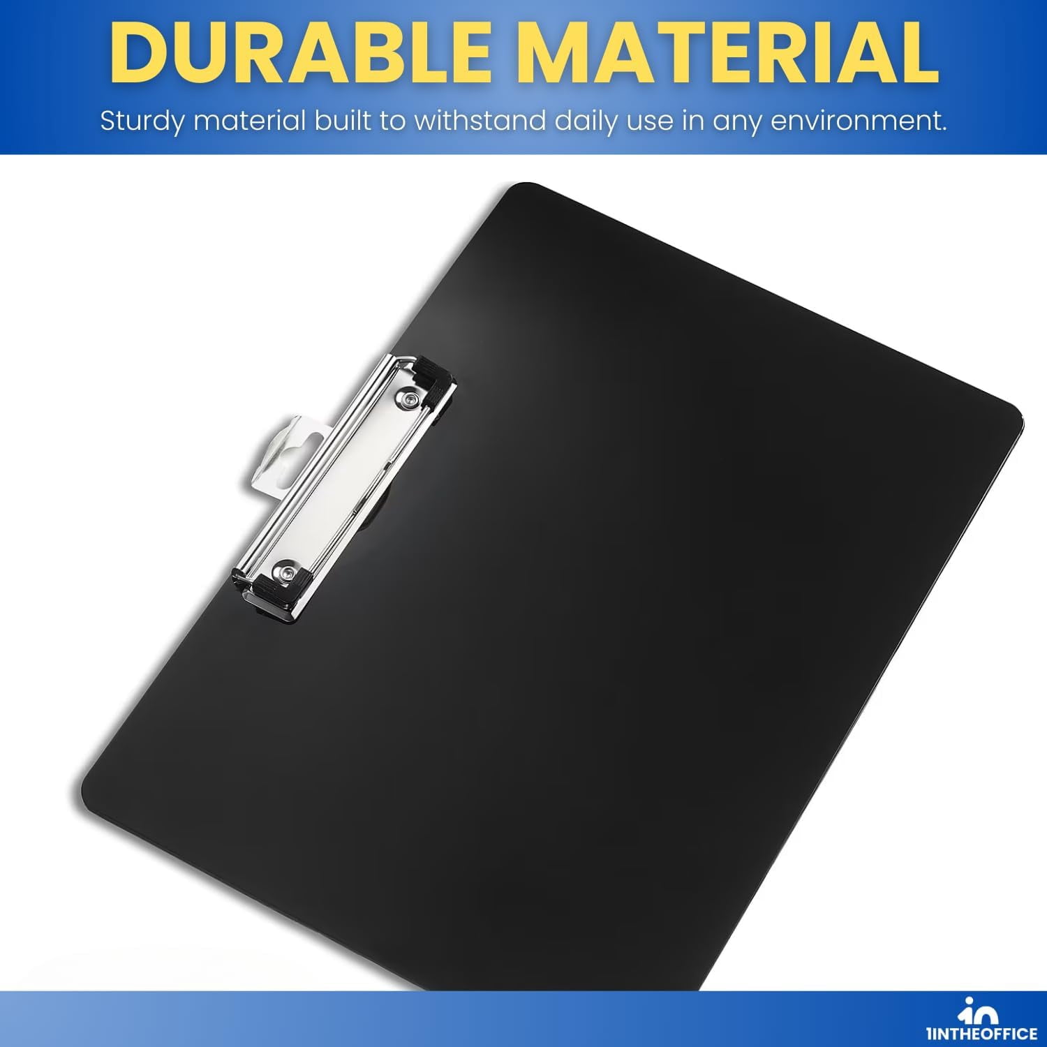 1InTheOffice Landscape Clipboard, Black Horizontal Clipboard, 8.8 x 12.4-inch, 4 Pack