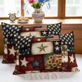 thumbnail image 3 of 2 Pack Outdoor Waterproof Throw Pillows,4th of July Retro USA Flag Decorative Rectangle Pillow Case Patio Pillows for Chair Couch Sofa 20x12in, 3 of 9