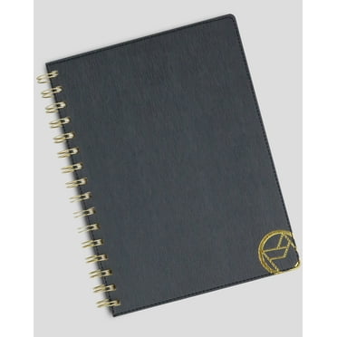 Miliko A5 Size Black PU Leather Softcover Dot Grid Spiral Notebook with Removable Dividers