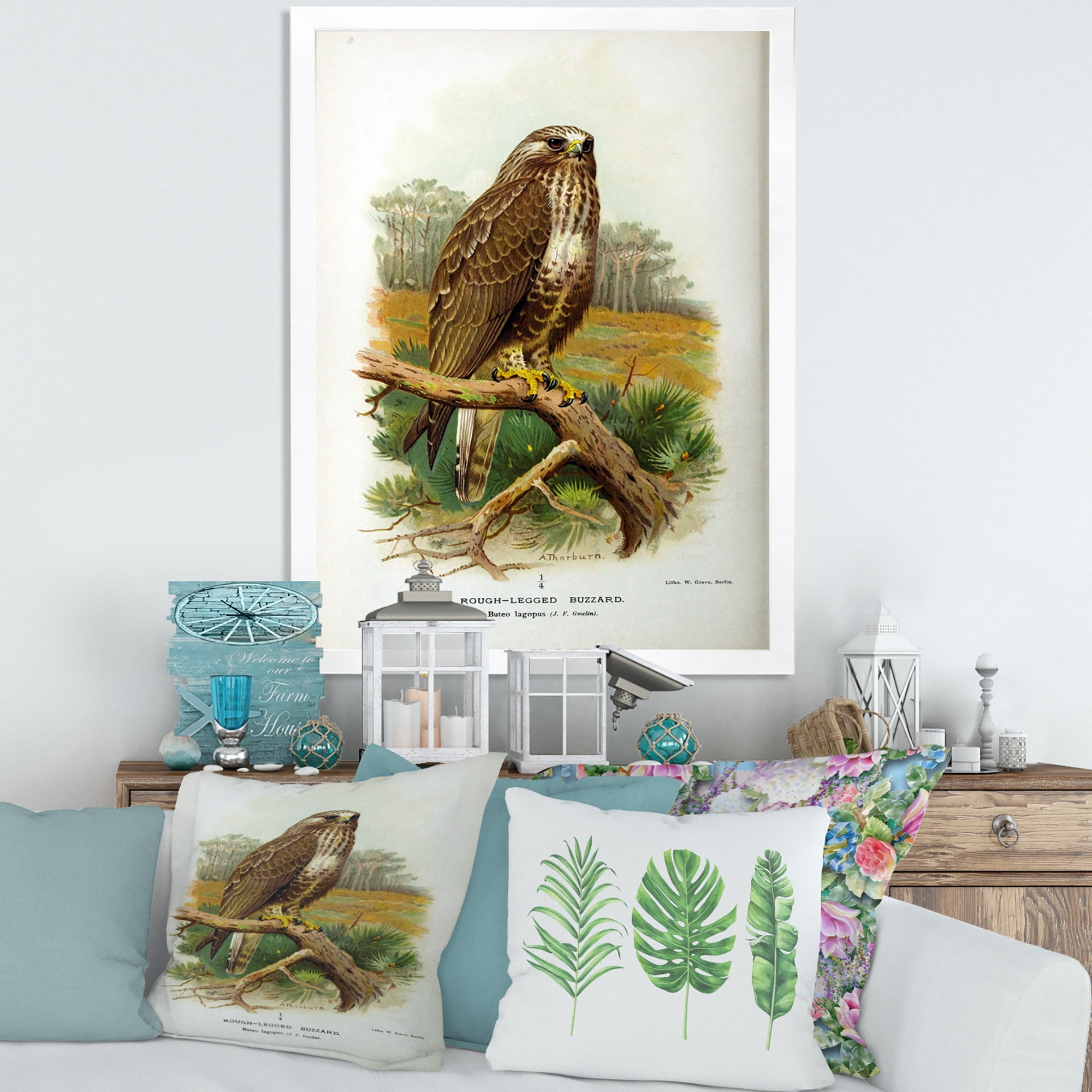 Designart 'Ancient Bird Life IX' Traditional Framed Art Print