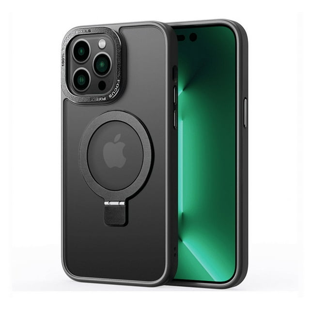 Phone Case for Iphone 14 15 plus pro max Magnetic abrasive invisible bracket Phone protective case