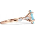 thumbnail image 5 of Art Deco Marquise Vintage Style Ring Aquamarine Cubic Zirconia Rose Tone 925 Sterling Silver, Size 7, 5 of 7