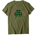thumbnail image 4 of Pompotops Femmes Casual St. Patrick'S Day Imprimé Manches Courtes Col Rond Pull-Shirt Tops, 4 of 5
