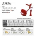thumbnail image 6 of Women's Sandals 14cm High Heel Fluffy Sexy Thick Heel Rhinestone Metal Buckle Fairy 10365 Series 14cm Heel 4cm Platform LFD, 6 of 7