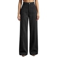 thumbnail image 3 of VBVC Women's Corduroy High Waisted Pants , Winter Business Work Trousers For Women , Ladies' Wide Leg Trousers with Pockets, Black , S-3XL, 3 of 10