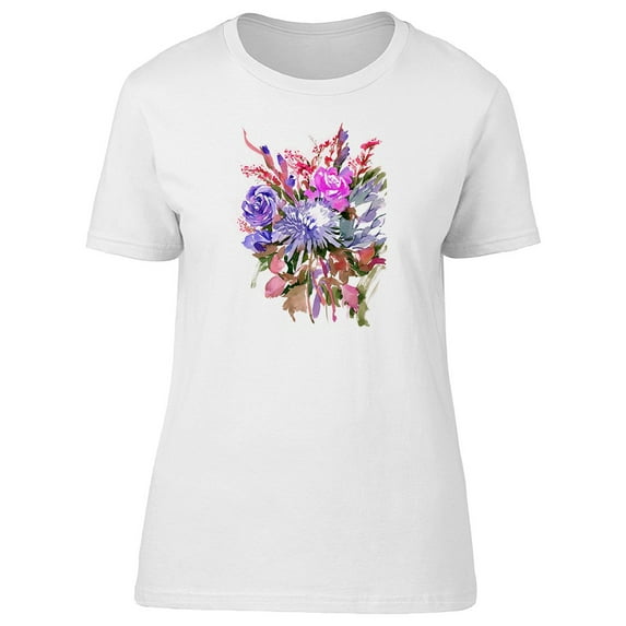 Cool Spring Watercolor Flowers Tee Women's -Image by Shutterstock