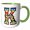 Green/White, variant on 3drose, Colorful Image of Marquee Lights Monogram K, 11oz Two-tone Red Mug