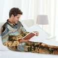 thumbnail image 6 of Lsque Surreal Desert Eye Landscape Pattern Long Sleeve Pajama Set for Men - Soft 2-Piece Sleepwear and Loungewear Set with Pockets, Comfy Nightwear-XX-Large, 6 of 7
