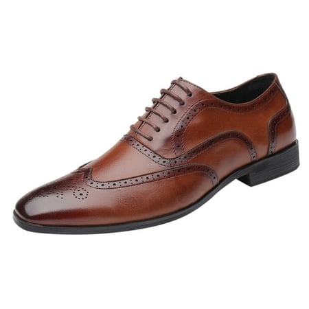 XDDST Dress Sneakers Men s Fashion Casual Pointed Toe Leather Wedding Shoes Business Shoes
