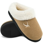 Ecetana Womens Slipper With Memory Foam Fluffy Soft Warm Slip On House Shoes