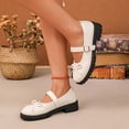 thumbnail image 6 of Samdudou Mary Janes Shoes for Women Closed Toe Round Front Sweet Bowknot Decor Adjustable Buckle Strap Chunky Sole Preppy Style Casual School Walking Everyday Footwear, 6 of 9