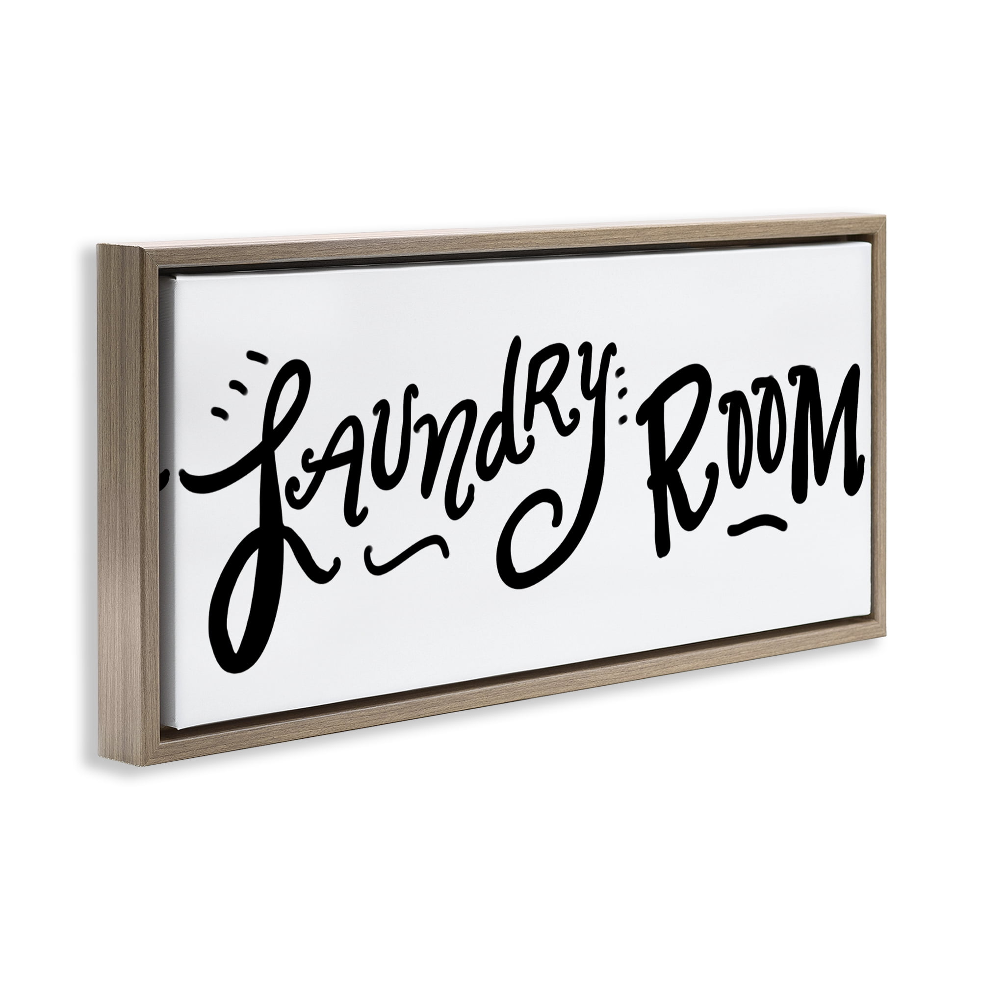 Stupell Industries Laundry Room Fun Typography Brown Framed Floater Canvas Wall Art, design by SD Graphics Studio