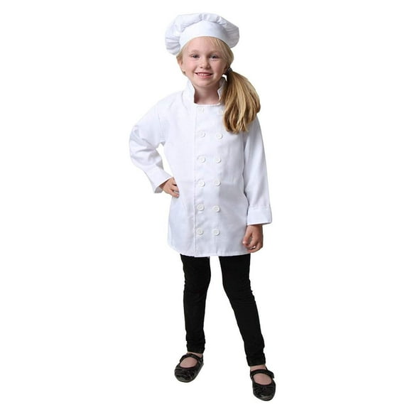 StoryBook Wishes Kids White Chef Jacket & Hat, Size 8-10