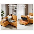 thumbnail image 4 of CHIC HOUSE 100" Modular Sectional Cloud Couch with Ottoman & Chaise, Oversized L-Shaped Corduroy Sofa Sleeper Couch with Storage for Living Room, Apartment, 4 Seats, Mustard Yellow, 4 of 9