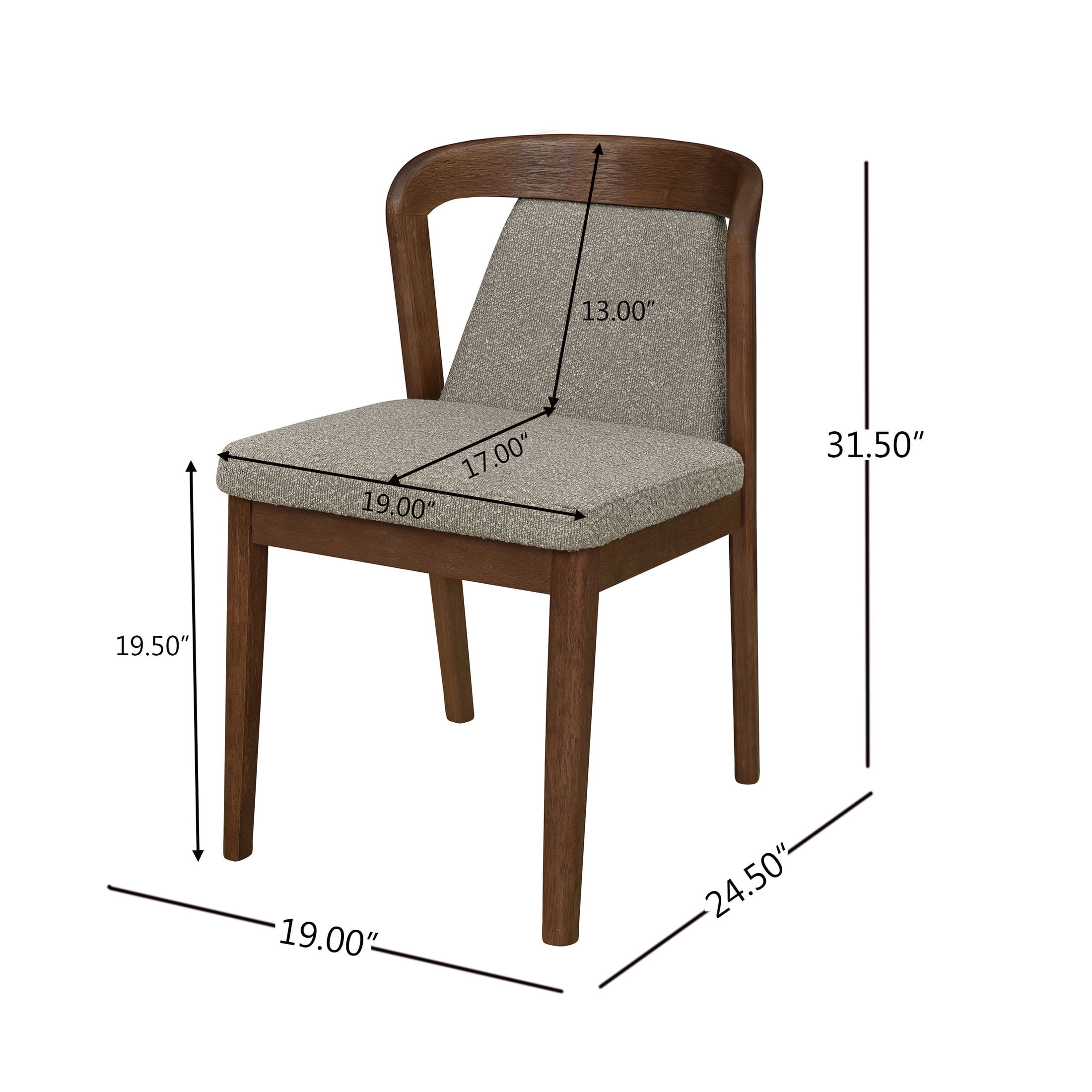 Christopher Knight Home 5-Piece Square Dining Table Set with Upholstered Chairs, Walnut+Light Brown