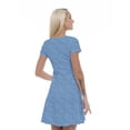 thumbnail image 2 of Women’s A Line Blue Summer Dress, Retro Triangle Arrangement, Cross Wrap V Neck, 6 Sizes, by Ambesonne, 2 of 2