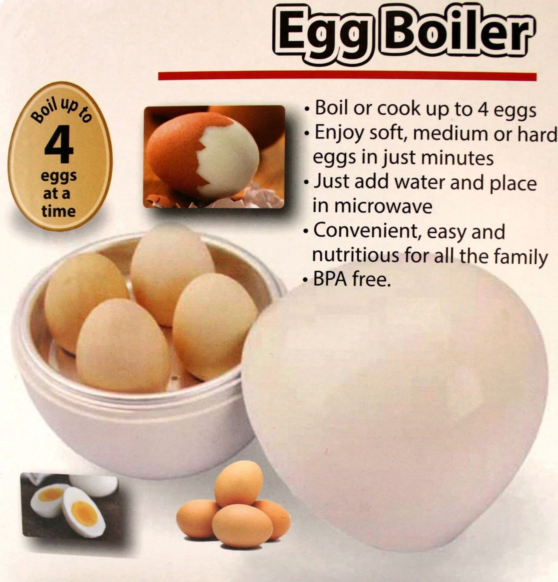 CIRCLE- Microwave Egg Boiler Hard Or Soft Boiled Eggs Bpa Free Cook Up To 4 Eggs Healthy