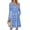 Blue Floral, variant on Fantaslook Long Sleeve Dresses for Women V Neck Casual Fall Dress Button Floral Midi Dresses with Pockets