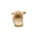 thumbnail image 2 of BLISSFUL STEP Women's Pointed Toe Stripe Bow Slide Flats Mules Beige 6, 2 of 7