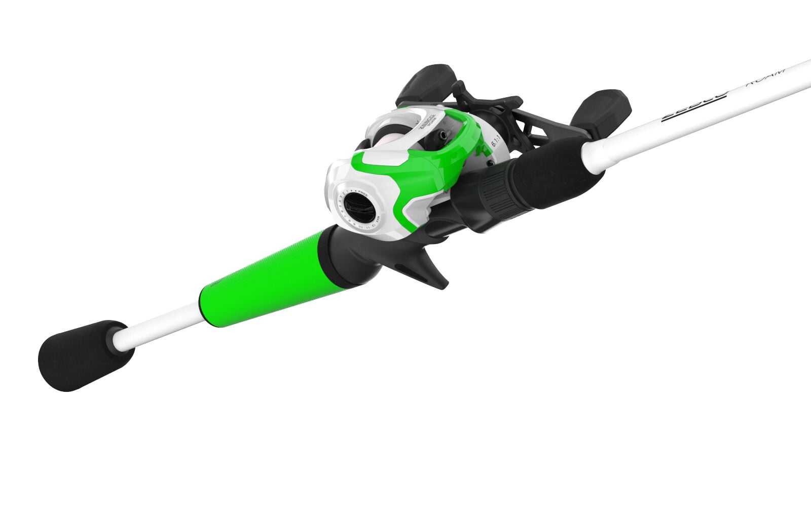 Zebco Roam Baitcast Reel and Fishing Rod Combo, 6-Foot 6-Inch 2-piece Rod, Size 100 Reel, Left-Hand Retrieve, Green