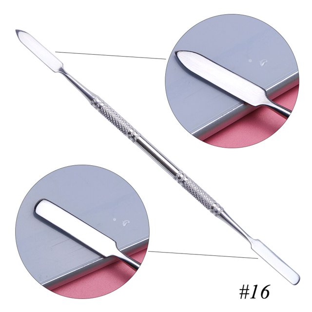 1 Uds. Empujador de cutículas de doble punta, herramientas de manicura, removedor de cutículas de piel muerta de acero inoxidable para pedicura, tijeras para cutículas, LE01-09 Tan Jianjun unisex