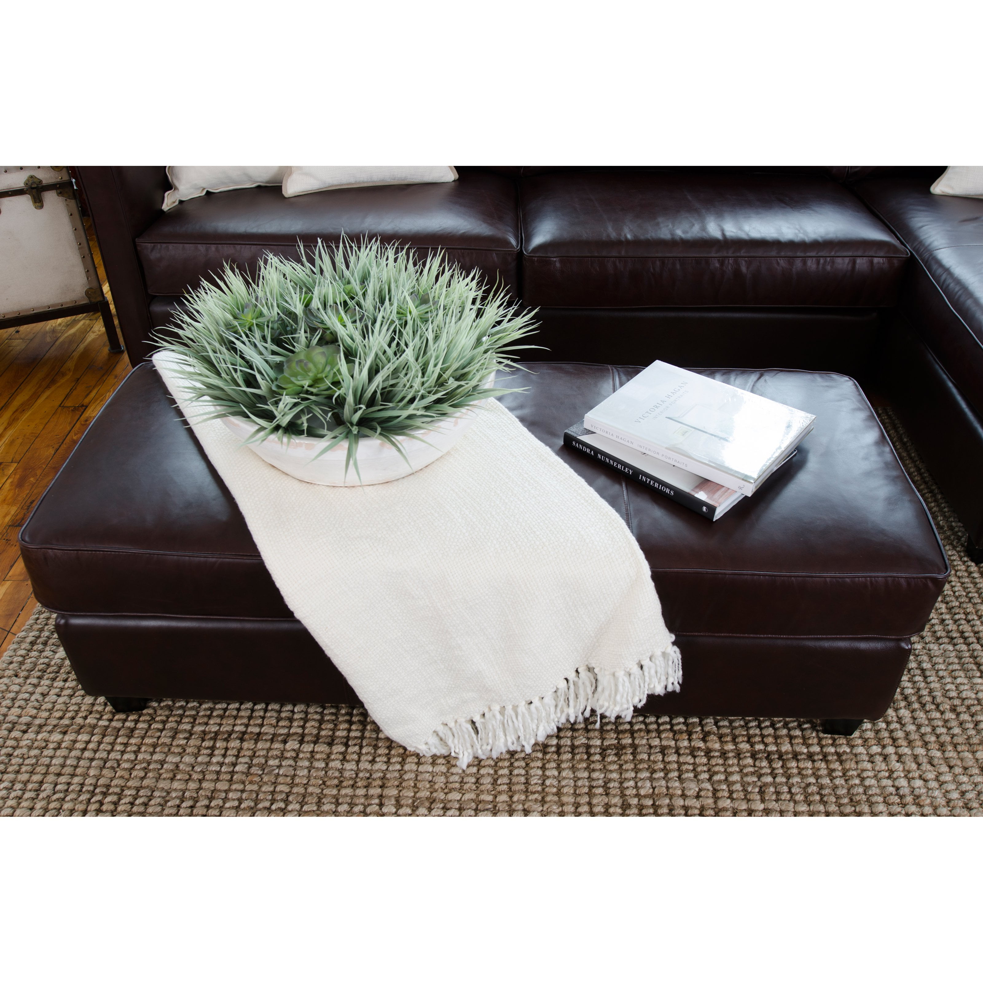 Elements Fine Home Urban Leather Rectangle Cocktail Ottoman