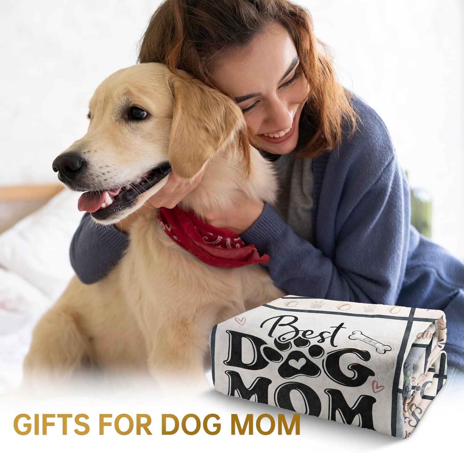 Mothers Day Dog Mom Gifts for Women – Best Ever Blanket for Pet Lovers, Funny Canine-Inspired Throw for Women, Cozy Present for Dog Owners on Birthday, Christmas, or Mother’s Day 60" x 50"