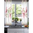 thumbnail image 2 of Pink Flowers Sheer Curtains 39 Inch Length 2 Panels Set for Living Room/Bedroom, Sping Botanical Floral Leaves Butterflyvines Kitchen Curtains Grommet Curtains Window Treatments 27.5"x39"x2, 2 of 7