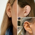 thumbnail image 3 of Hoop Earrings for Women 10 Pairs Chunky  Set,Trendy Hypoallergenic 14K Gold Silver Plated Thick Stud Huggie Earring Stacks Pack Jewelry for Sensitive Ears, 3 of 7