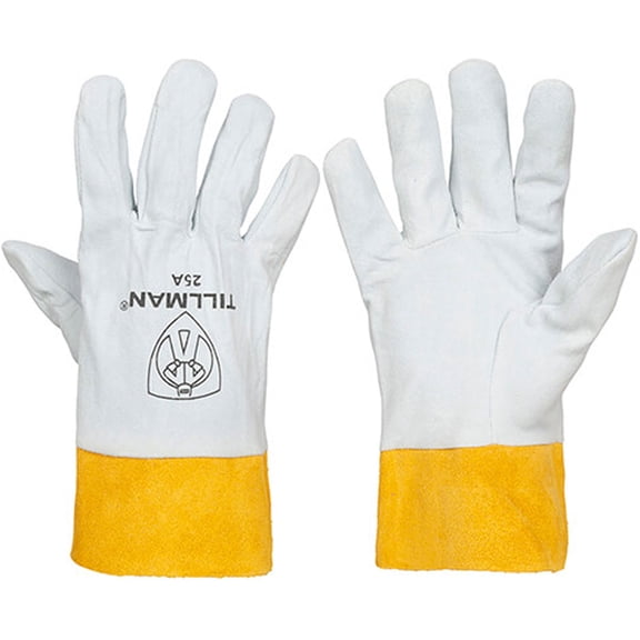 Tillman 25A Split Deerskin TIG Welding Gloves with 2" Split Cowhide Cuff, Medium