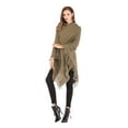 thumbnail image 5 of Women's Knitted Wrap Sweater Poncho Pullover Top Tassel Poncho Sweater Pullover Wrap Hoodies Sweater Tops Ponchos Shawls Capes, 5 of 6