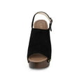 thumbnail image 6 of Allegra K Women's Slingback Platform Chunky Heel Sandals Black 8, 6 of 8